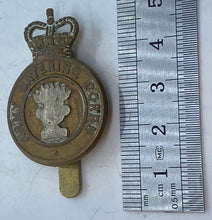 Load image into Gallery viewer, A worn Queens crown ARMY CATERING CORPS cap badge with rear slider -- -- B36 - The Militaria Shop
