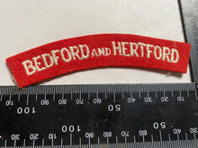 Load image into Gallery viewer, WW2 British Army BEDFORD AND HARTFORD - Regimental Shoulder Title. - The Militaria Shop
