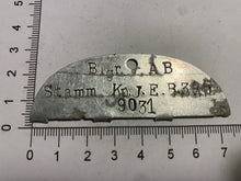 Load image into Gallery viewer, Original WW2 German Army Dog Tag - Marked - Stamm. Kp. J. E. B. 385
