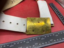 Load image into Gallery viewer, Original British Army White Buff Leather belt. With Brass Badge Plate.
