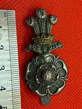 Load image into Gallery viewer, Original British Army Yorkshire Hussars Cap Badge with Rear Slider
