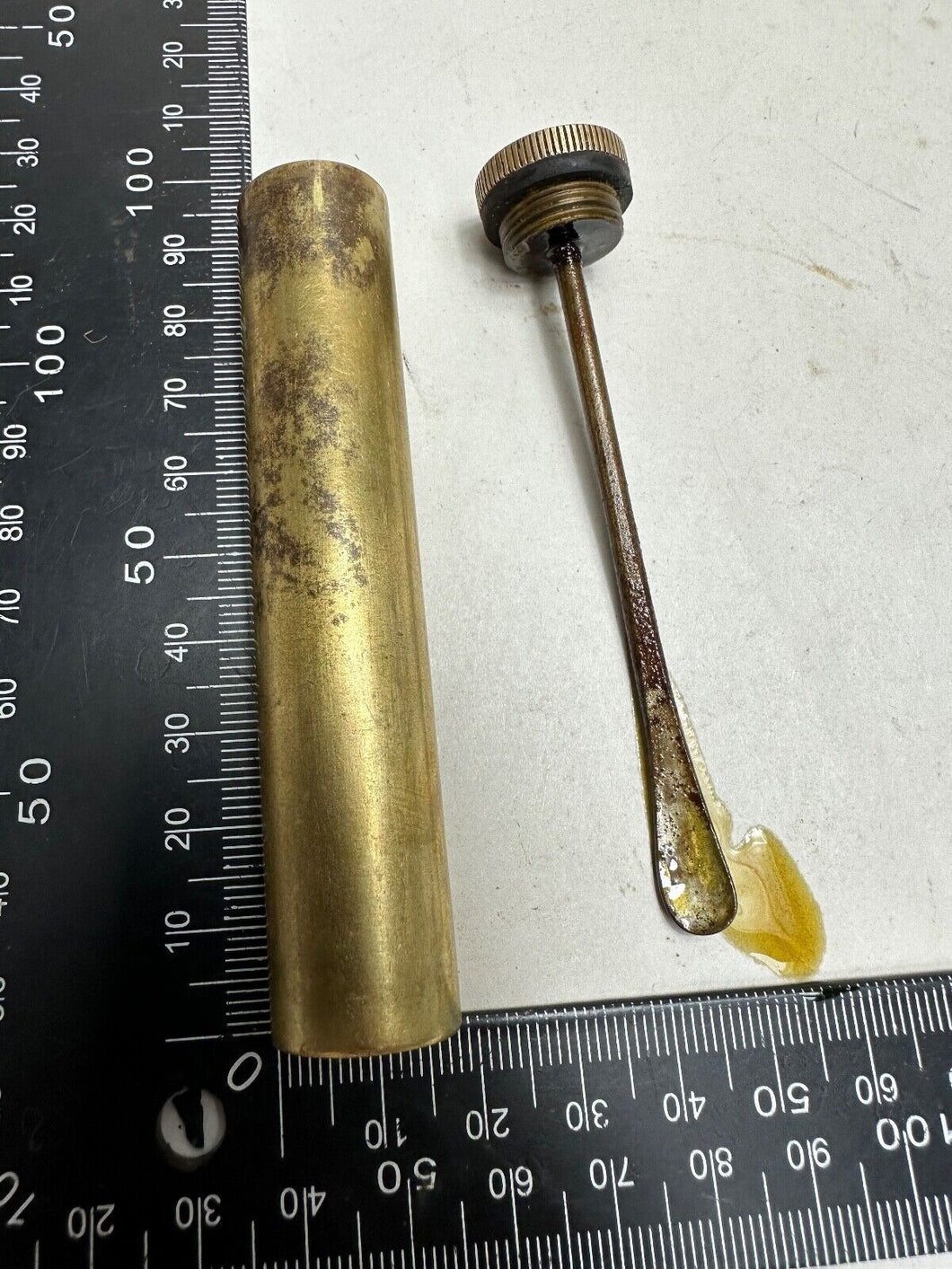Original WW1 / WW2 British Army SMLE Brass Oil Bottle