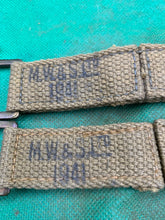 Load image into Gallery viewer, Original WW2 British Army 37 Pattern Brace Adaptors Pair - 1941 Dated
