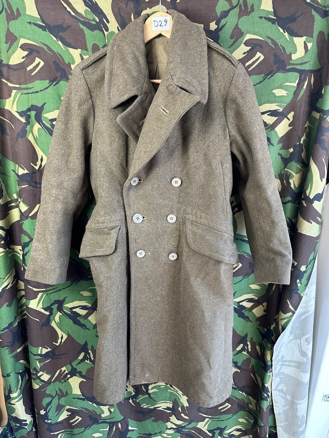 Original British Army Greatcoat Overcoat - Used Original Example - 38