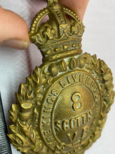 Load image into Gallery viewer, Original British Army KC WW1 8th The King&#39;s Liverpool Regiment Vol Btn Cap Badge - The Militaria Shop
