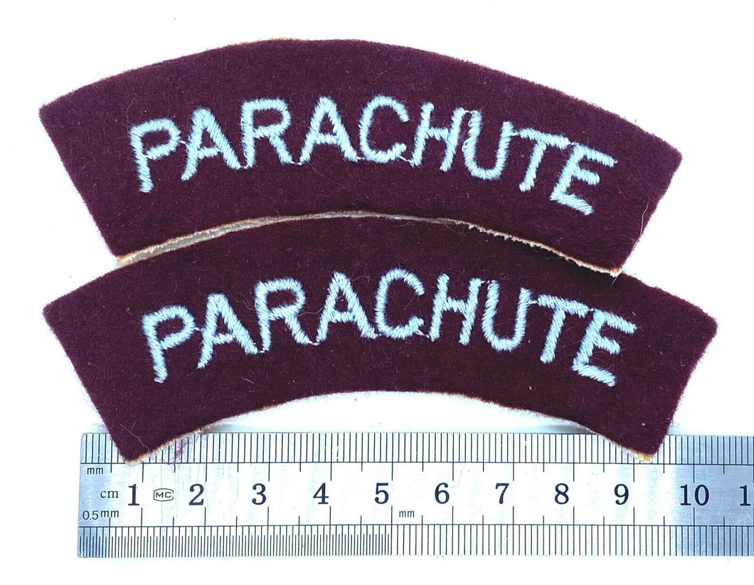 Very nice pair of WW2 Pattern PARACHUTE Regiment cloth shoulder titles - - - B16