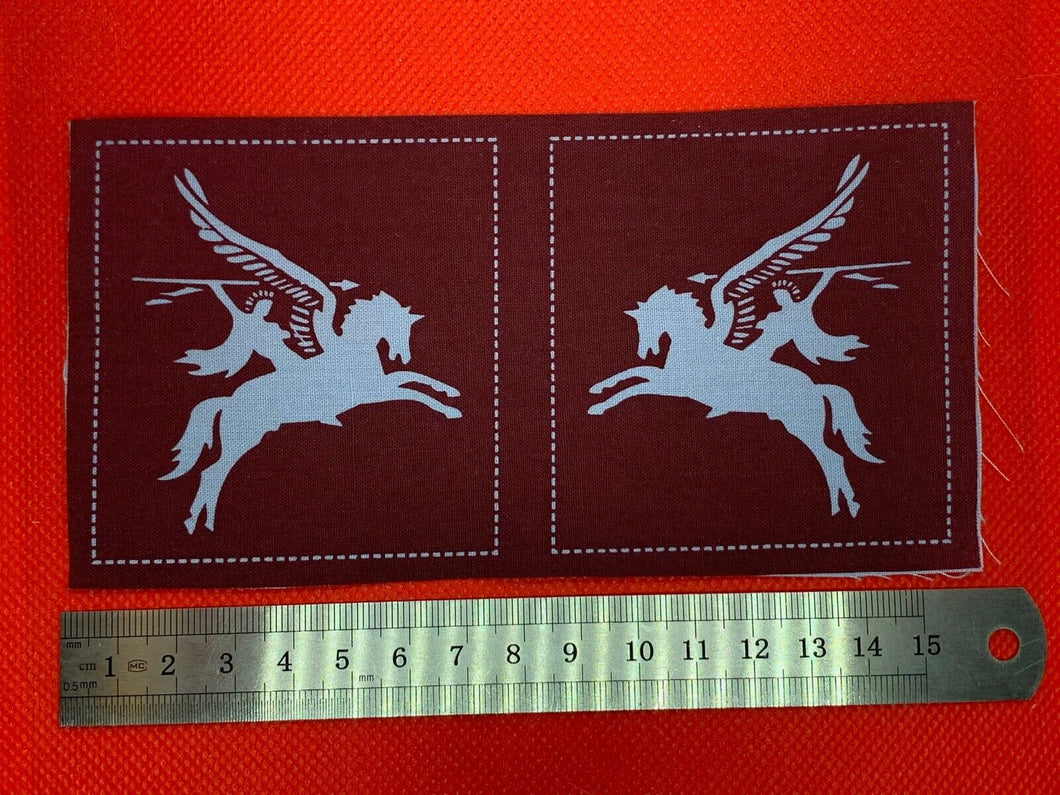 Pair WW2 Style Printed British Pegasus Airborne Shoulder Badges - Reproduction 3