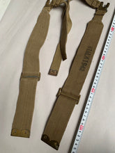 Load image into Gallery viewer, Original WW2 Dated British Army 37 Pattern Webbing L Straps - 1942 Dated
