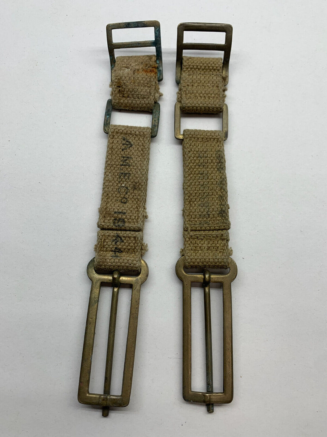 Original WW2 British Army 37 Pattern Brace Adaptors - 1944 Dated