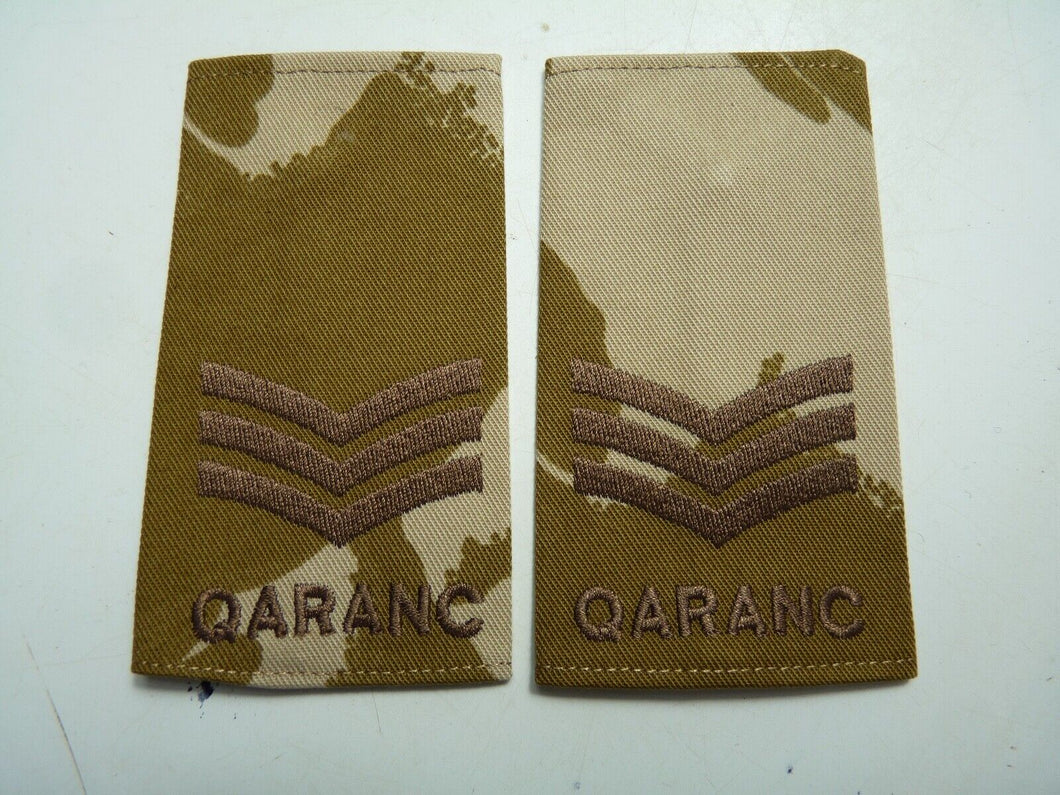 QARANC Desert DPM Rank Slides / Epaulette Pair Genuine British Army - NEW