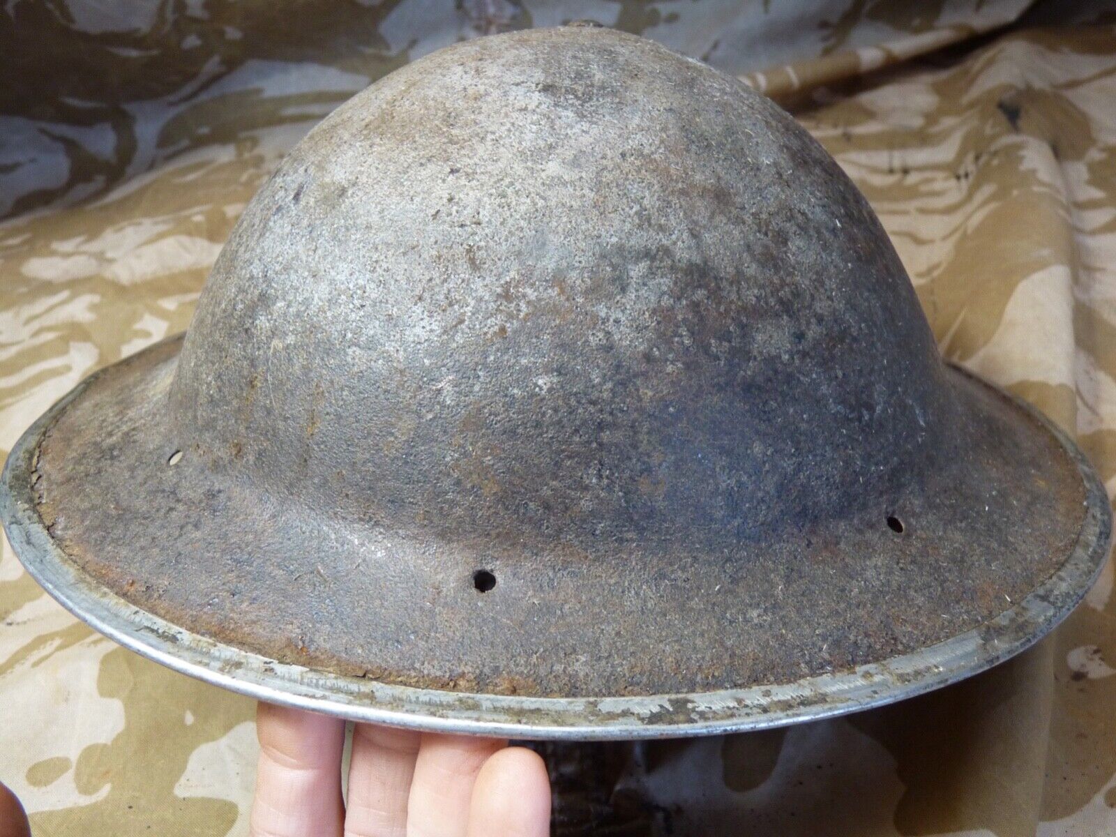 Original WW2 British Style South African Mk2 Army Combat Helmet - The Militaria Shop