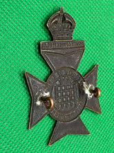 Load image into Gallery viewer, Original British Army 16th County of London Queen&#39;s Westminsters Cap Badge - The Militaria Shop
