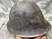 Charger l&#39;image dans la galerie, Original WW2 Canadian / British Army Mk3 High Rivet Turtle Helmet &amp; Liner
