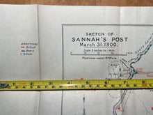 Load image into Gallery viewer, Original Boer War / British Army / Planning Map. SANNAH&#39;S POST March 1900.
