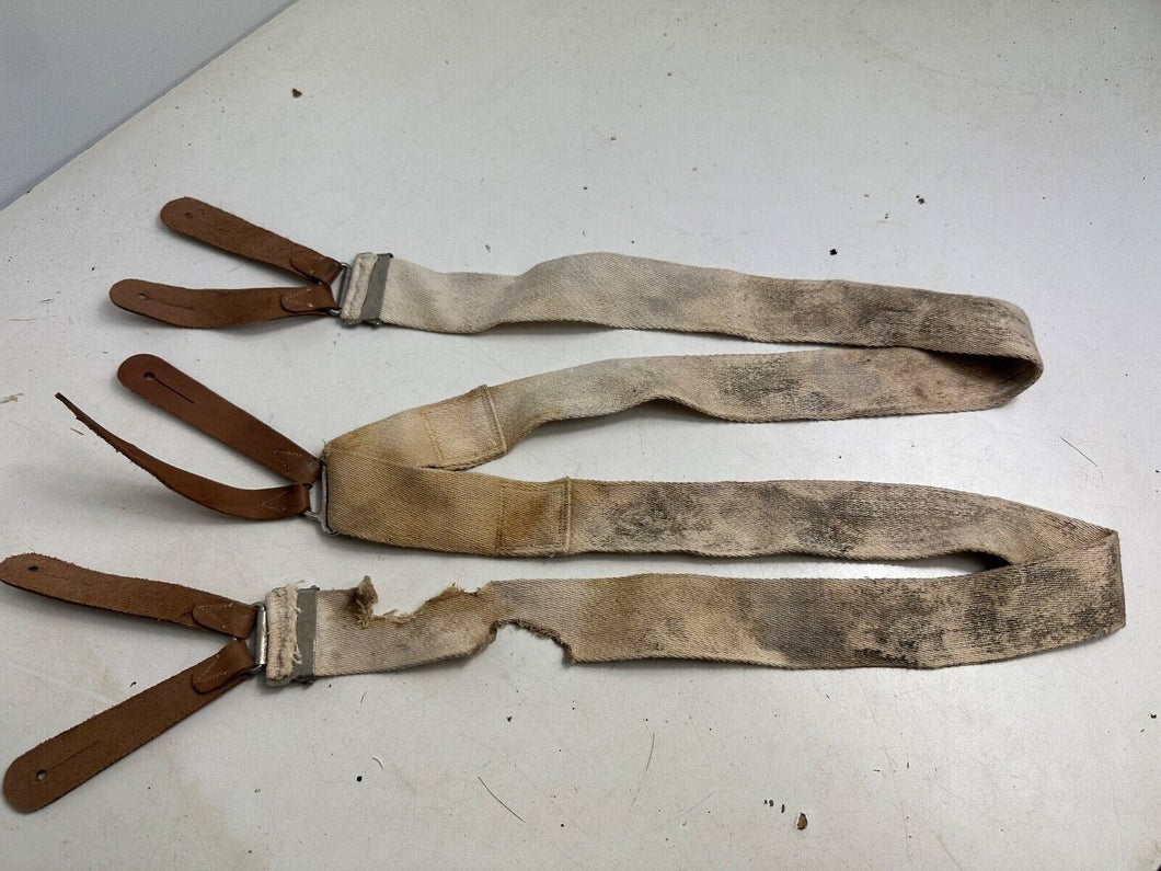 Original WW2 British Army / RAF Trouser Suspenders - Well Worn Example