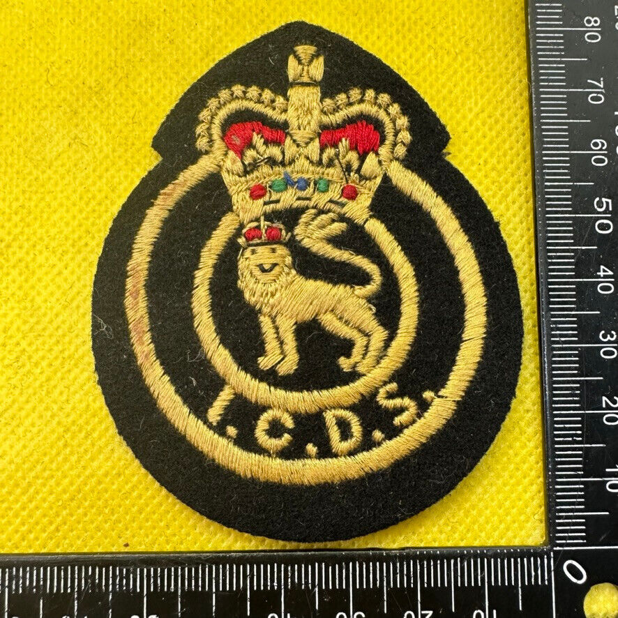 Original British Home Front Industrial Civil Defence Service I.C.D.S Queen Crown