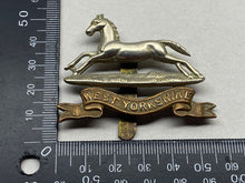 Load image into Gallery viewer, WW1 / WW2 British Army West Yorkshire Regiment White Metal &amp; Brass Cap Badge
