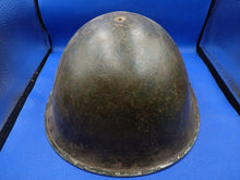 Load image into Gallery viewer, Mk3 Canadian / British Army Original WW2 Turtle Helmet High Rivet - Div Signed
