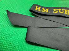 Load image into Gallery viewer, Genuine British Royal Navy H.M Submarine Cap Tally - Full Length - Mint Unissued
