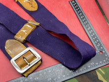 Load image into Gallery viewer, WW2 British Army Hussars Blue Canvas and Leather Belt with Fittings
