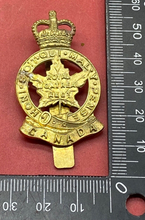 Load image into Gallery viewer, Original British QC Canadian Royal Montreal Regiment Brass Cap Badge.
