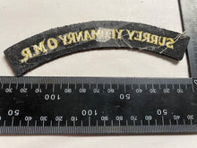 Load image into Gallery viewer, WW2 British Army SURREY YEOMANRY Q.M.R. Shoulder Title.
