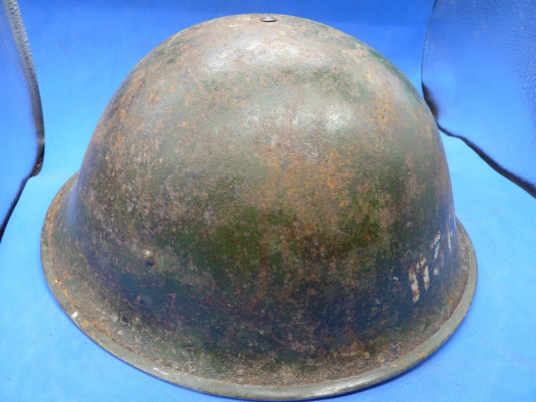 Original WW2 British / Canadian Army Mk3 High Rivet Turtle Army Helmet & Liner