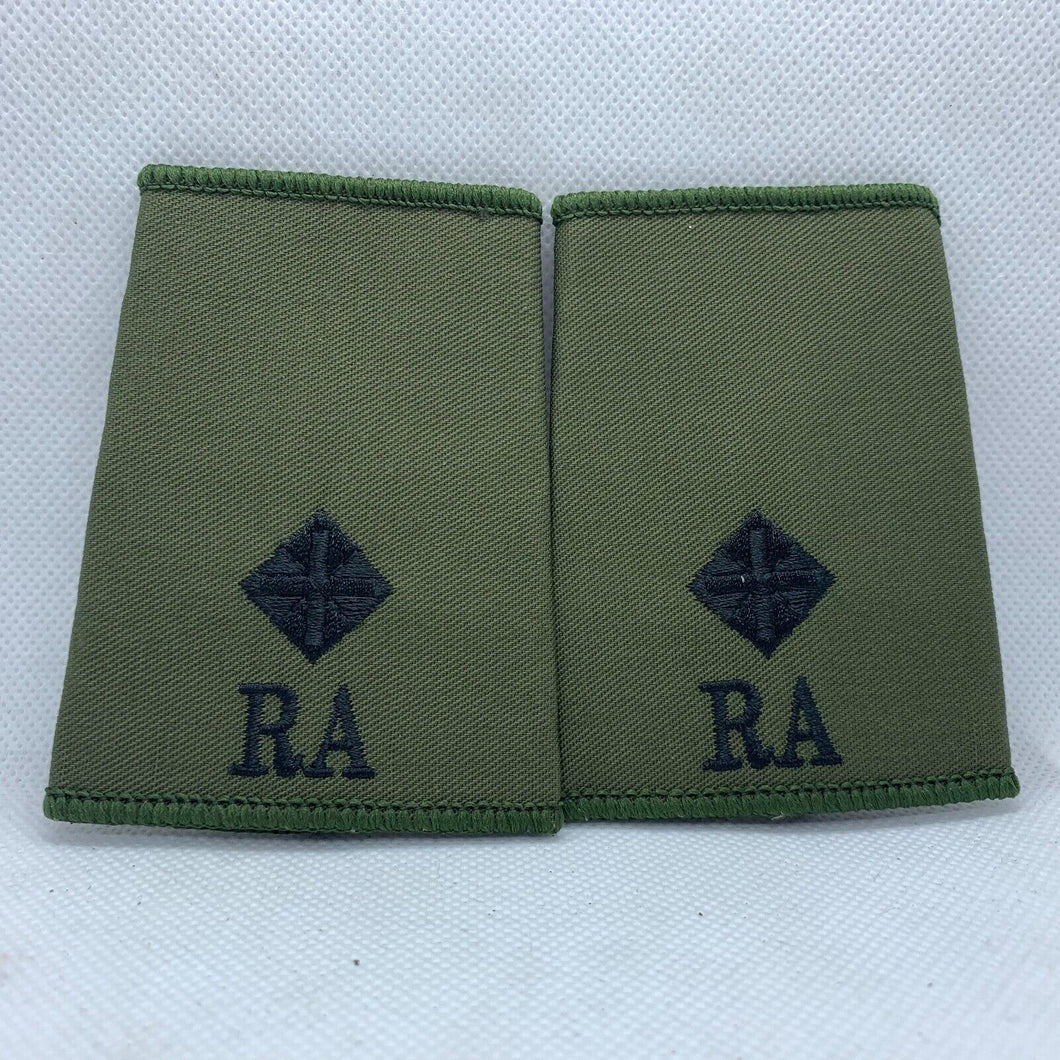 RHA Royal Horse OD Green Rank Slides / Epaulette Pair Genuine British Army - NEW