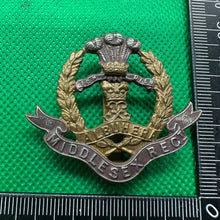 Load image into Gallery viewer, Original British Army Middlesex Regiment Cap Badge
