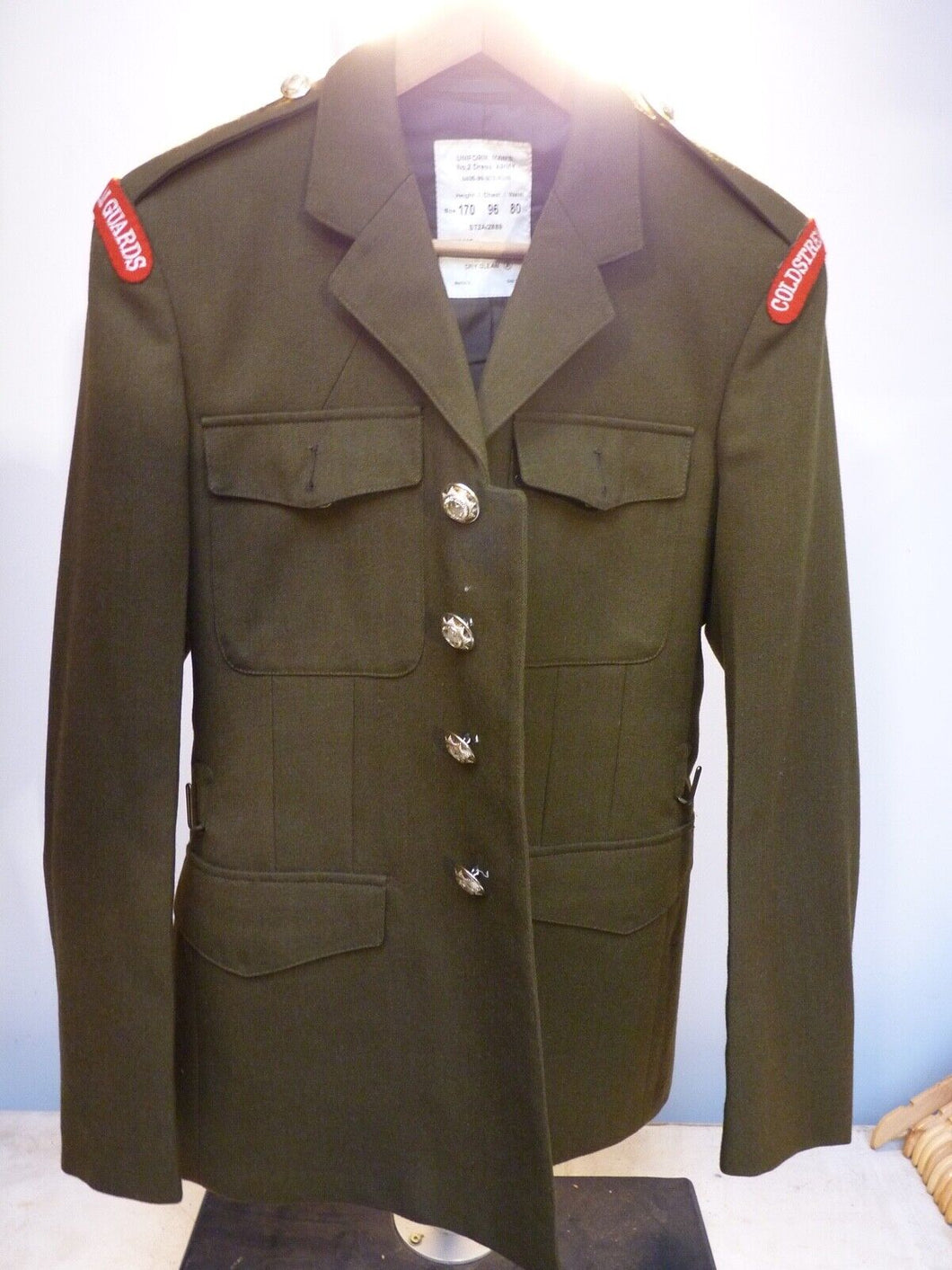 British Army No 2 Dress Uniform / Tunic Badged - Coldstream Guards - Chest 96cm