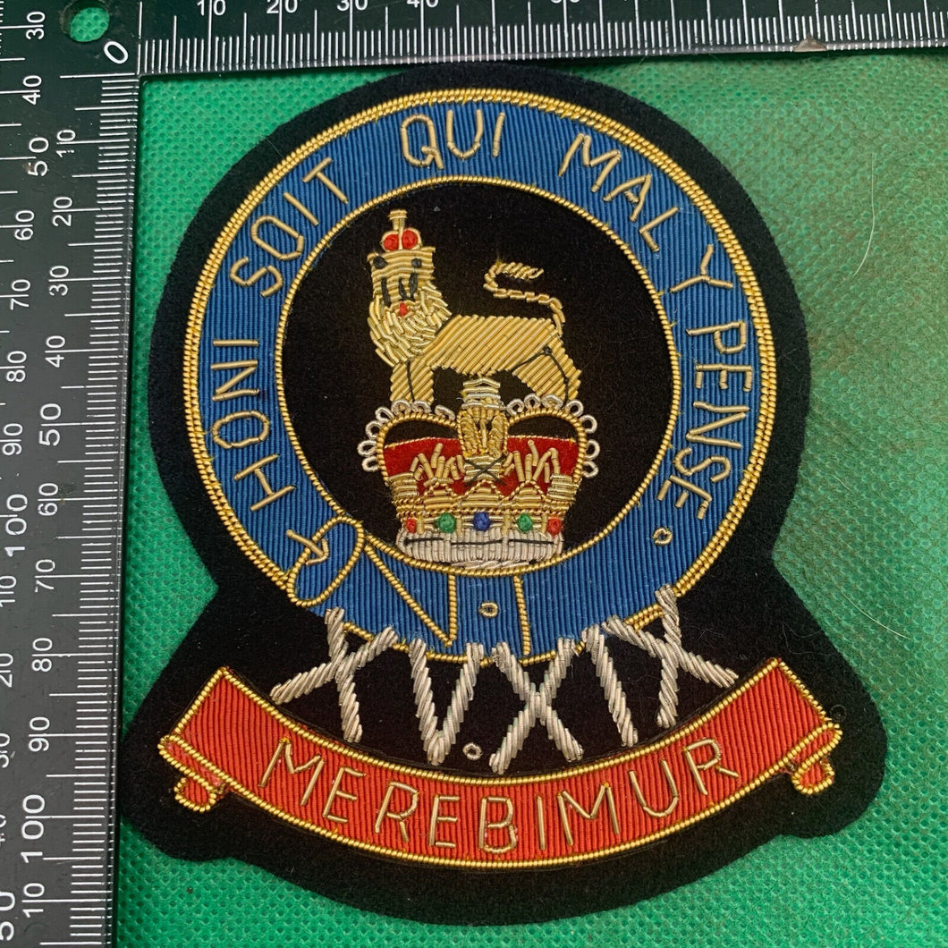 British Army Bullion Embroidered Blazer Badge -15th 19th The Kings Royal Hussars