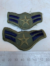 Load image into Gallery viewer, Pair of United States Air Force Rank Chevrons Olive Green - Airmen First Class
