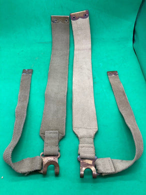 Original WW2 Pattern British Army L Straps Pair - 37 Pattern Webbing Haversack - The Militaria Shop