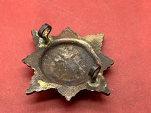 Load image into Gallery viewer, Original British Army 4th / 7th Dragoon Guards White Metal Cap Badge.
