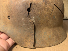 Load image into Gallery viewer, Blast Damage WW2 German Army Heer M35 Helmet - Solid Relic!
