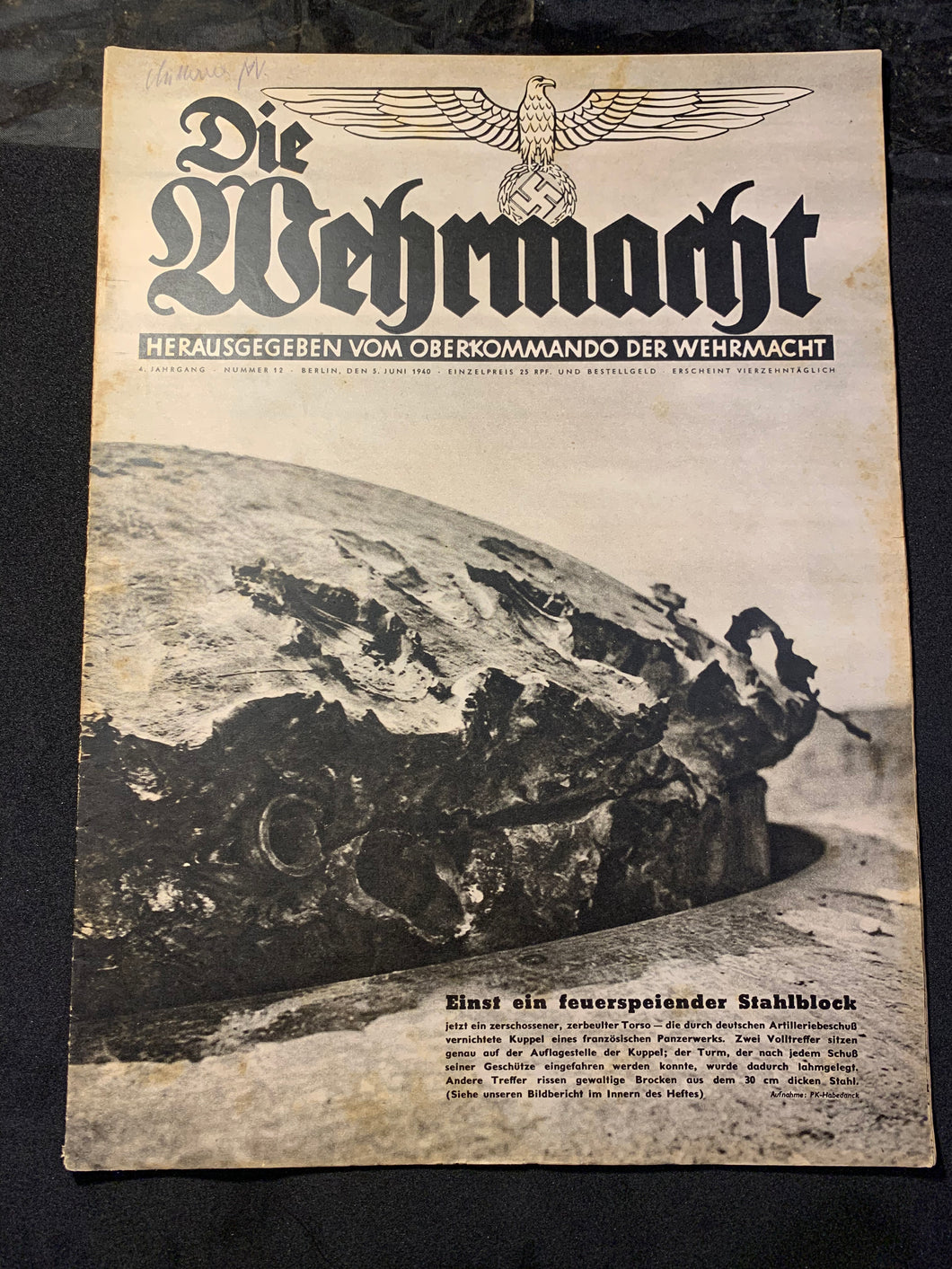 Die Wehrmacht Magazine Original WW2 German - 5th June 1940 - #15