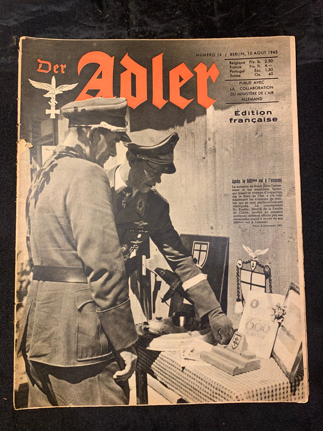 Der Adler Magazine Original WW2 German - 10th October 1943 - #76
