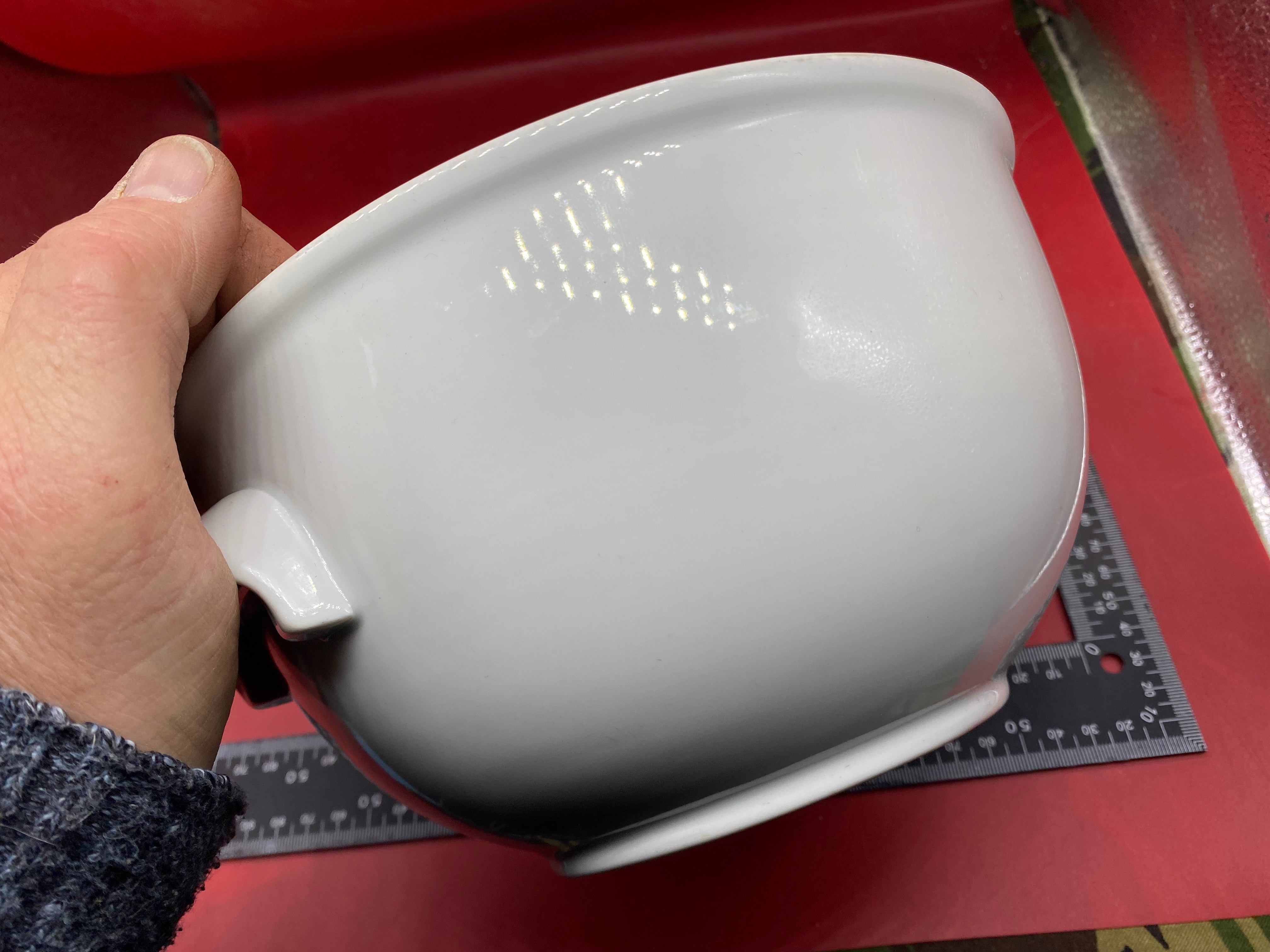 A WW2 German Large White Heavy Porcelain DAF Cooking / Serving Bowl. - The Militaria Shop