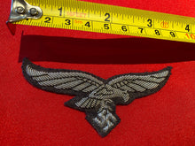 Load image into Gallery viewer, Reproduction Luftwaffe Officers Bullion Breast Eagle Badge.
