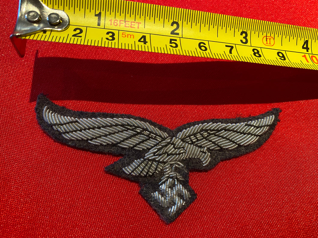 Reproduction Luftwaffe Officers Bullion Breast Eagle Badge.