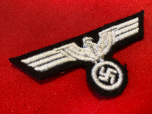 Load image into Gallery viewer, WW2 German Army Enlisted Man&#39;s Breast Eagle - Panzer reproduction on a black background.
