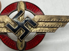 Load image into Gallery viewer, An original DLV German Air Sports Association Cap Badge. Maker marked on the back.

