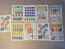 Charger l&#39;image dans la galerie, A group of original WW2 German Unit &amp; Service Insignia Cards in colour.
