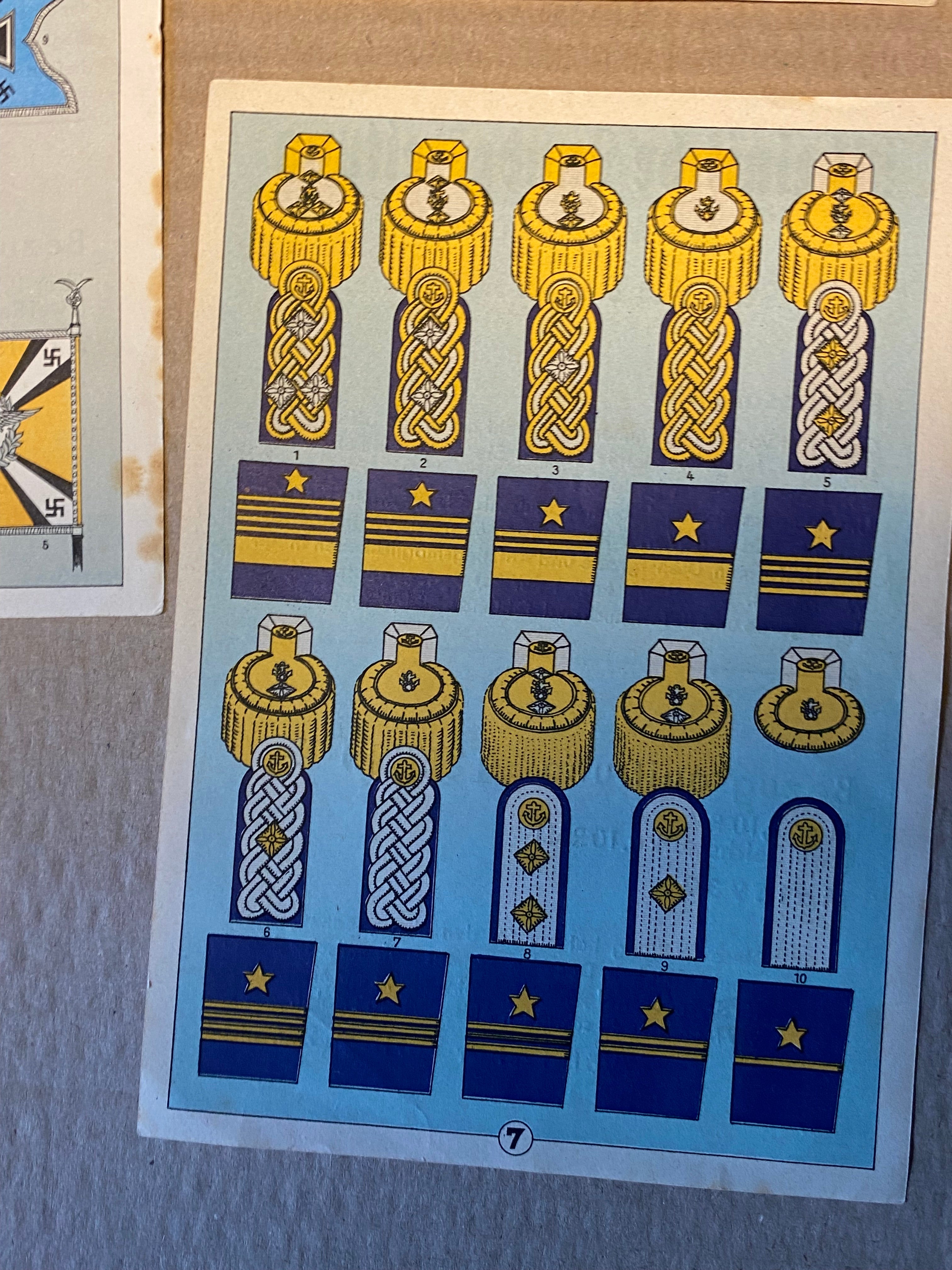 A group of original WW2 German Unit & Service Insignia Cards in colour. - The Militaria Shop