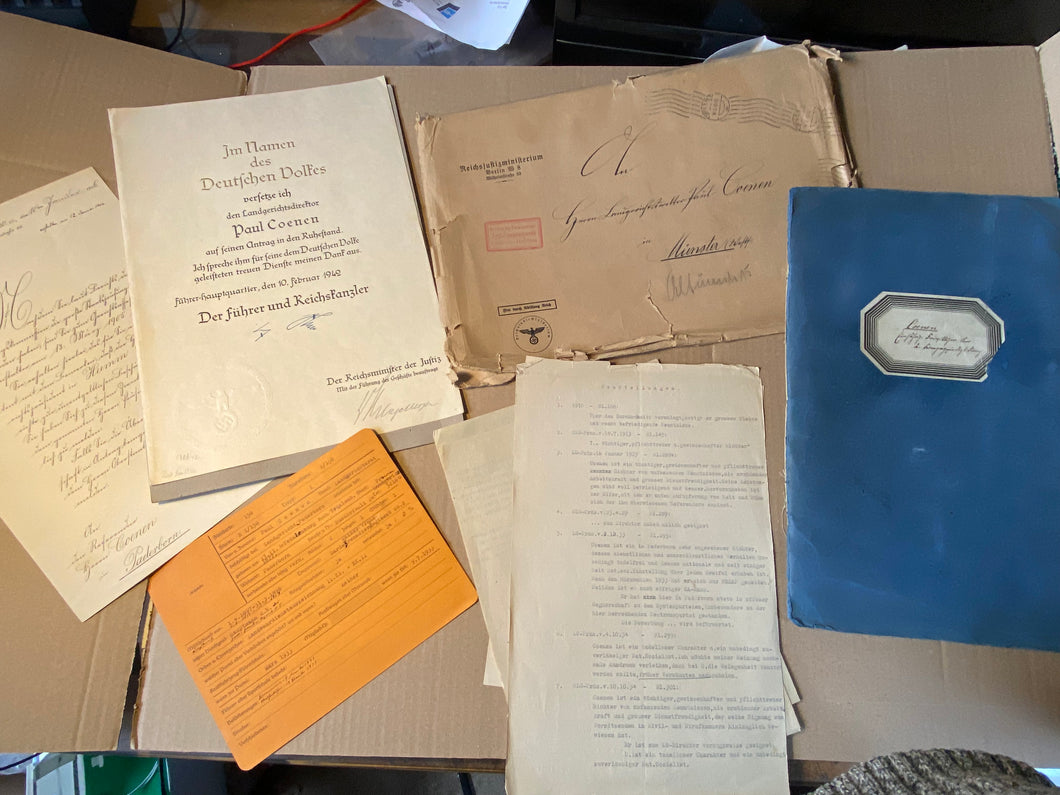 WW2 German Paperwork, including Hitler Signed Presentation Certificate all to one man