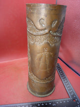 Load image into Gallery viewer, Original WW1 Trench Art Shell Case Vase with Initials
