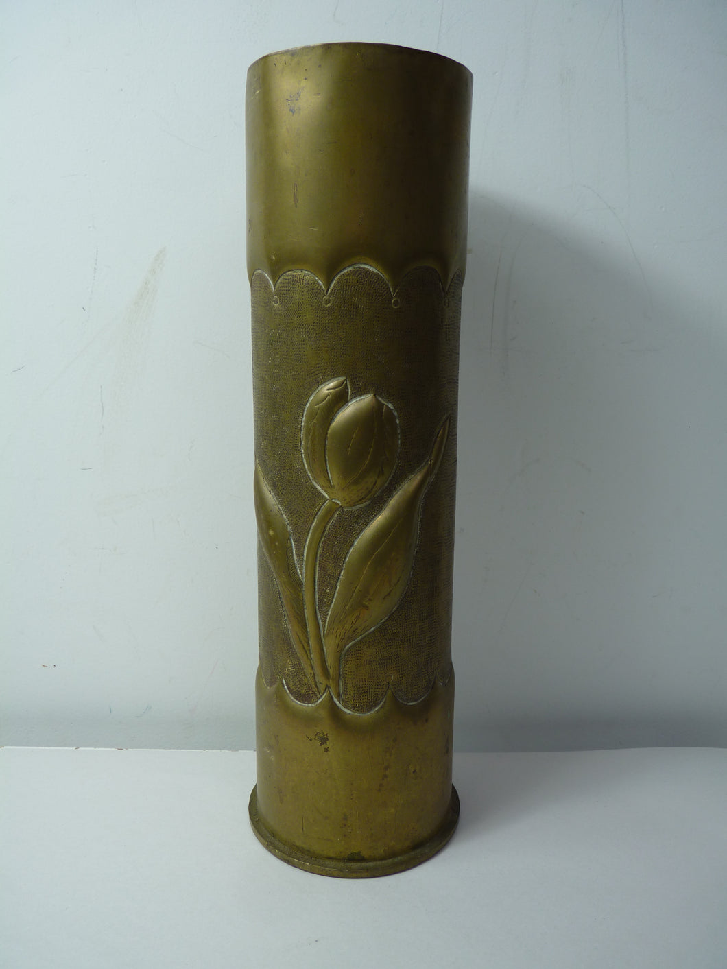 Original WW1 Trench Art Shell Case Vase - 105mm Casing - 1916 Dated