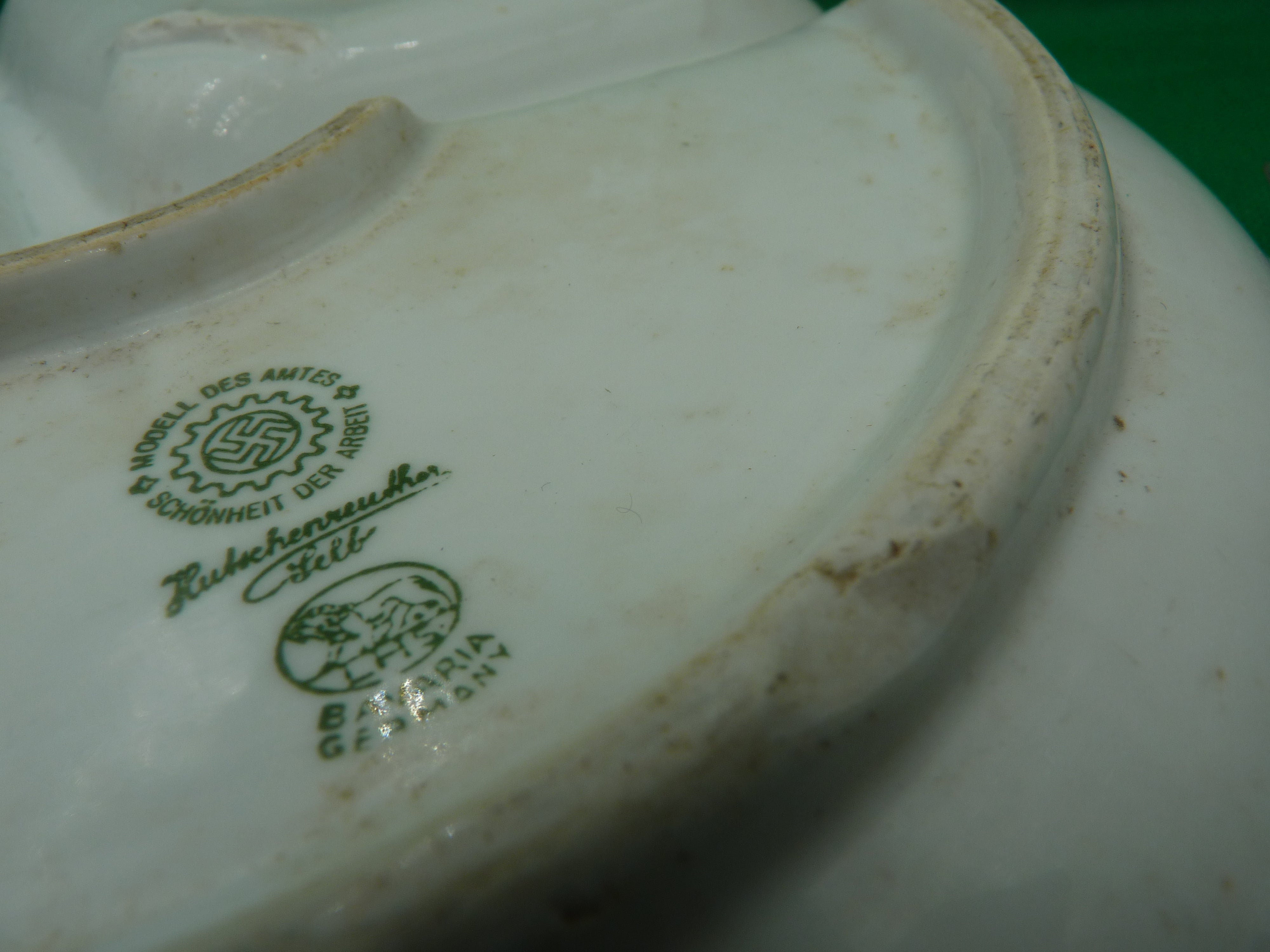 WW2 German Army DAF Mess Serving 3 Sectioned Porcelain Plate - The Militaria Shop