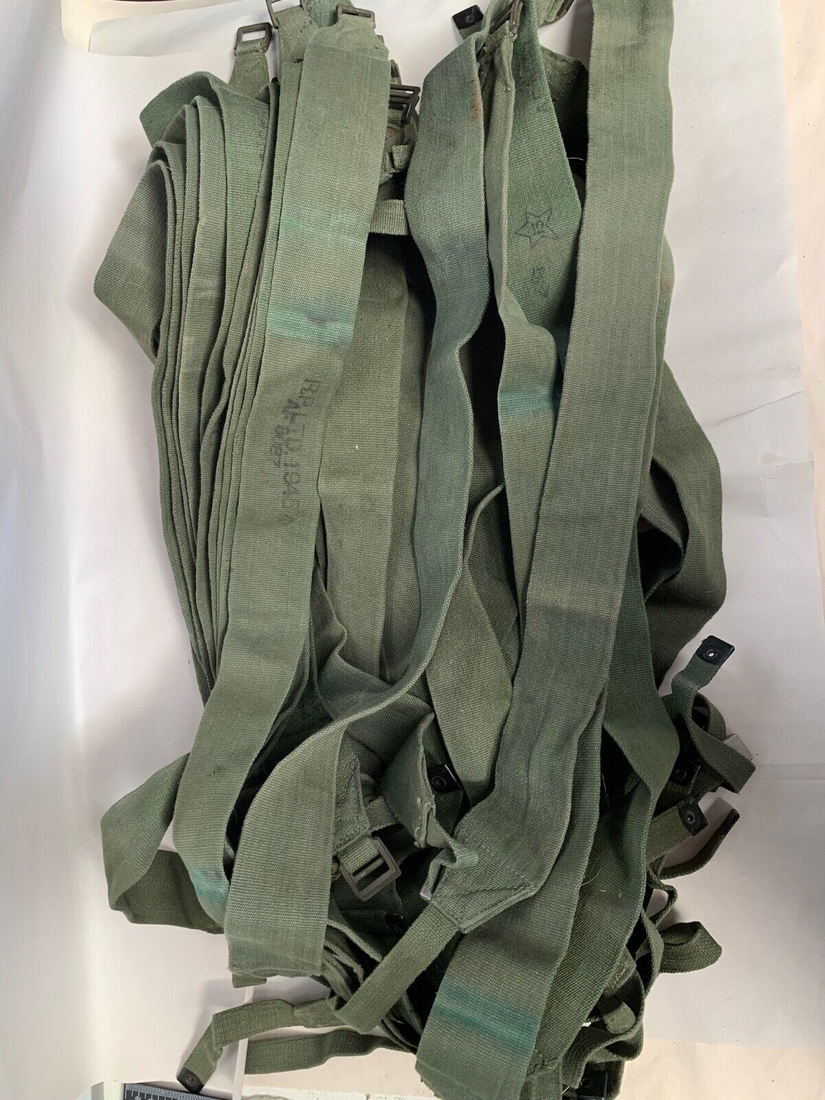Original British Army WW2 44 Pattern Back Pack Equipment Strap - 1945 Dated - The Militaria Shop