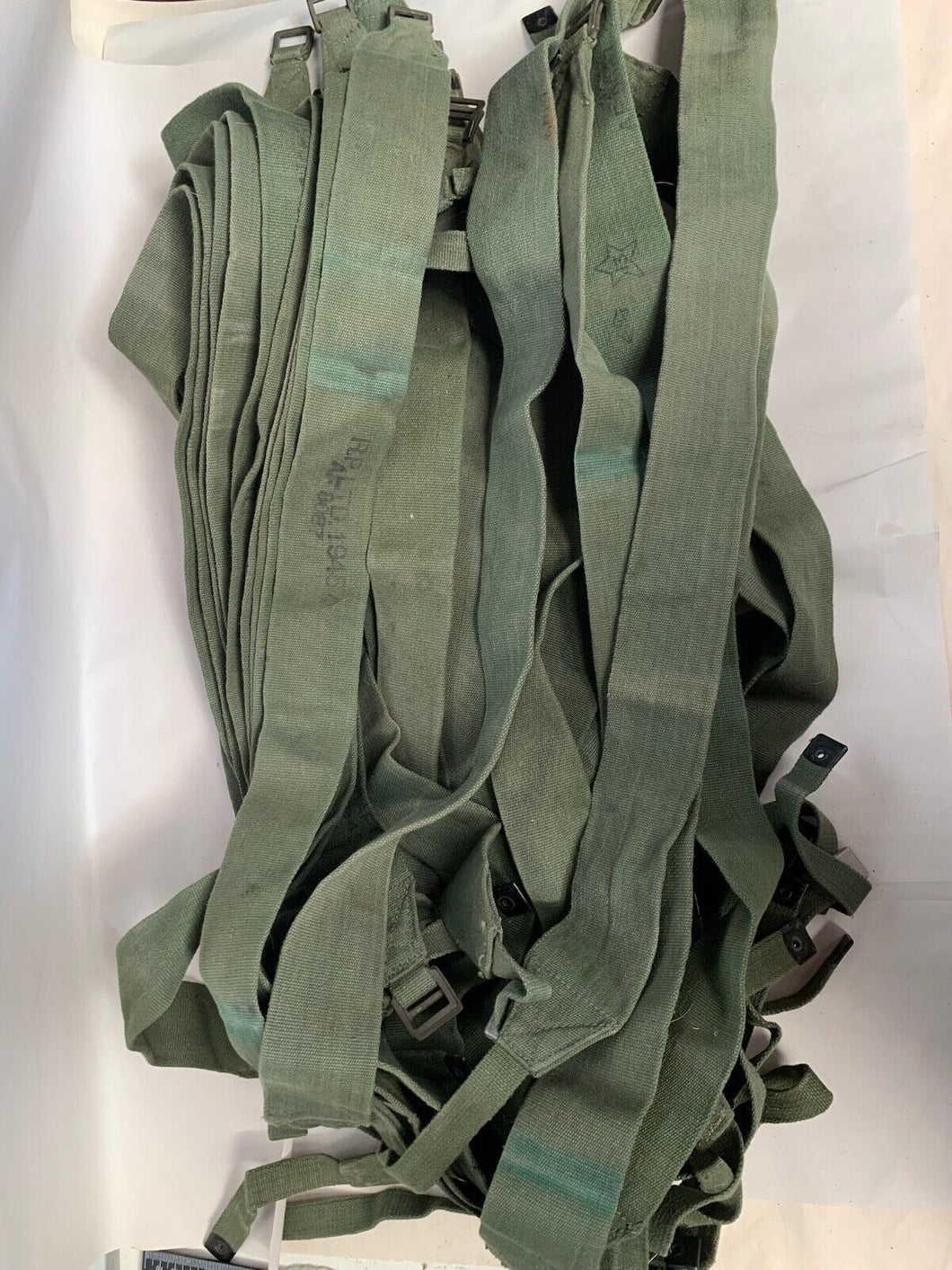 Original British Army WW2 44 Pattern Back Pack Equipment Strap - 1945 Dated - The Militaria Shop